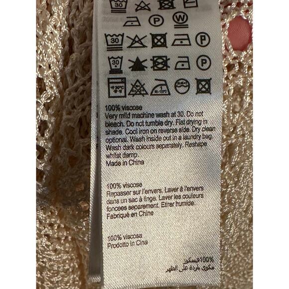 All Saints Sz XS Oversized Slouchy Fit Open Crochet Knit Estero Jumper Viscose - Picture 8 of 14